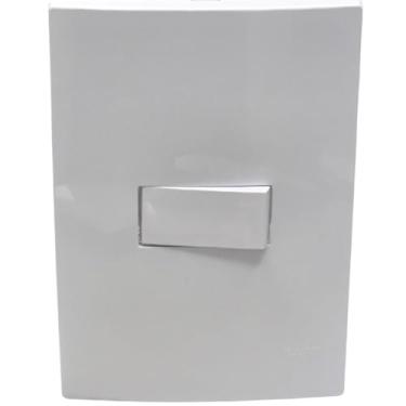 Imagem de Conjunto interruptor simples 1 Sessão 10A 250V cor Branco Espelho 4x2 sem parafuso aparente.