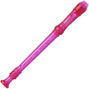 Imagem de Flauta Doce Yamaha Soprano Barroca Yrs20b Rosa Translúcido, Verde