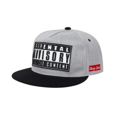 Imagem de Boné Snapback Ajustável de Algodão - Estilo Hip Hop para Verão, Cinza