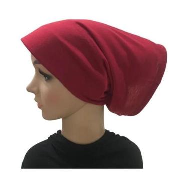 Imagem de Chapéu Tubular Feminino Hijab - Elástico, Cor Lisa e com Lenço de Pape