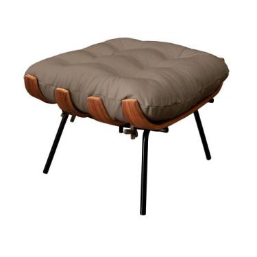 Imagem de Puff Decorativo Laura 65cm Couro Avelã - Sallar Home