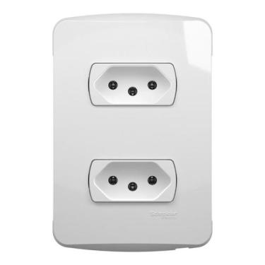Imagem de Conjunto 2 Tomadas 2P+T 10A 250V Branco Miluz Schneider