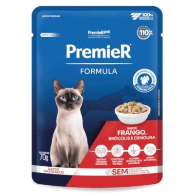 Imagem de Ração Úmida Sachê Premier Fórmula para Gatos Castrados Sabor Frango, B