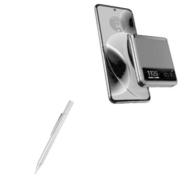 Imagem de BoxWave Caneta Stylus compatível com Motorola Razr (2023) - Caneta Stylus capacitiva FineTouch, caneta Stylus super precisa - prata metálica