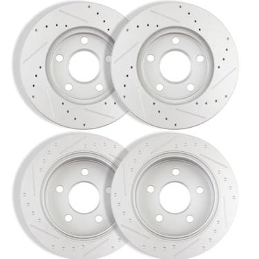 Imagem de ECCPP 55040 55039 Rotores de freio a disco sólido dianteiro ventilado e traseiro adequado para Chevrolet Impala 2000-2005, para Chevrolet Monte Carlo 2000-2005, para Oldsmobile Intrigue 1998-1999