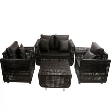 Imagem de Jogo de Sofá e Poltronas Malibu com Mesa em Alumínio - Jardim, Área, Edícula, Piscina