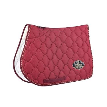 Imagem de Harrison Howard Almofada de sela de cavalo de uso geral para selim inglês multiuso para cavalos Amortecimento Suporte traseiro para equitação Borgonha