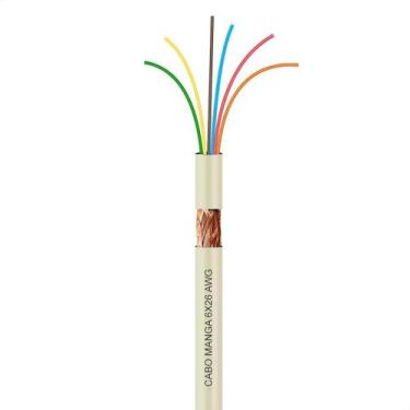 Imagem de Cabo Manga 6X26 Awg - Com Blindagem Bege - 50 Metros - Cirilo Cabos