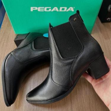 Imagem de Linda Bota Pegada em Couro Lançamento outono inverno, 39, Preto