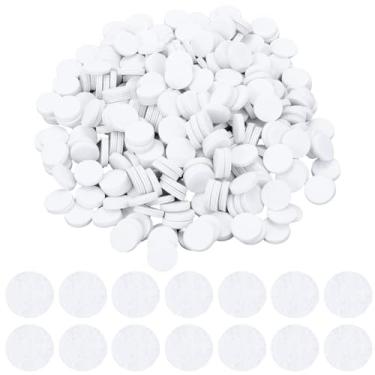 Imagem de SUNNYCLUE Cerca de 2000 peças de almofadas redondas de feltro de 20 mm de 0,79 polegadas, círculos de feltro brancos, tapete de tecido pequeno, grosso, corte macio, costura, mini agulha de feltragem