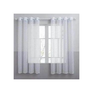 Imagem de Cortina Voil Xadrez Para Varao Com Ilhos 8m X 2,80m - Chrisney Bordado