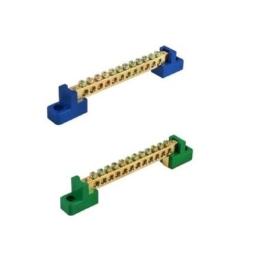 Imagem de Kit Barramento Neutro E Terra 12 Vias 80a Fixação Parafuso - Sibratec