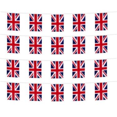 Imagem de FFILL 20 pés 20 bandeiras bandeira do Reino Unido, mini bandeira do Reino Unido pequena bandeira, para festas, lojas e bares, apoiando a Copa do Mundo e celebrações do Dia Internacional. Bandeiras