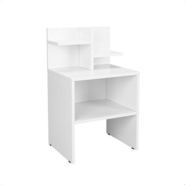 Imagem de Mesa de Cabeceira Copy com Torre Organizadora Nichos e Prateleiras Organizador Quarto (BRANCO)