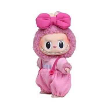 Imagem de Mini Boneca De Pelúcia De 17cm, Acessórios De Roupa, Macacão Xadrez Pa