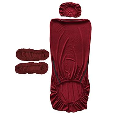 Imagem de SiaBiced Conjunto de Protetores de Apoio de Braço para Cadeira de Escritório de Luxo, Vermelho escuro, Tamanho real