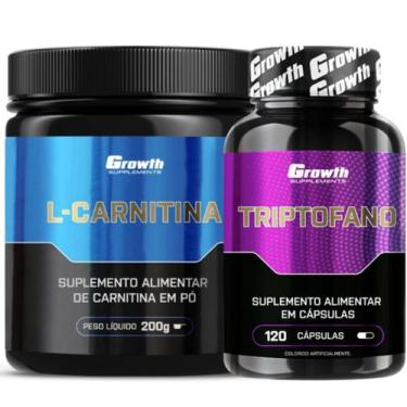 Imagem de L-Carnitina em Pó 200g + Triptofano 120 Caps Growth