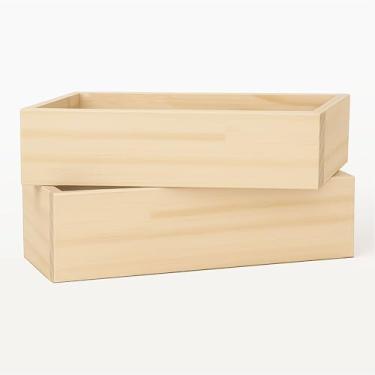 Imagem de Kit 2 Vasos Cachepot em Madeira Pinus Natural 15x40x10 Cor:PINUS NATURAL;Tamanho:15X40X10
