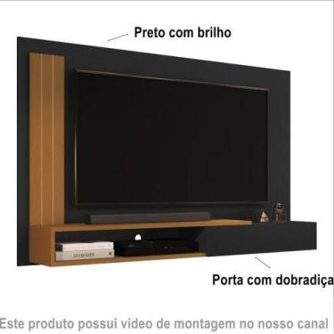 Imagem de Painel Sala De Estar Estante De Parede P/ Tv Até 50" Com Porta E Nicho