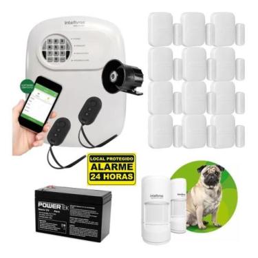 Imagem de Kit Alarme Intelbras Anm 24 App 12 Sensor Mag S Fio  Ivp Pet