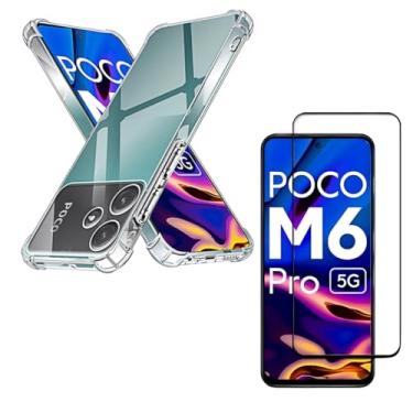 Imagem de Capa Capinha Anti Impacto + Película de Vidro Temperado 3D Para Poco M6 Pro Tela De 6,67 Polegadas - (Bluepink)