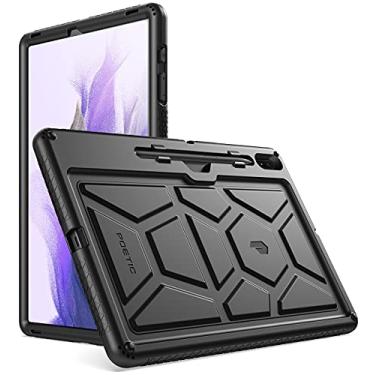 Imagem de Poetic Capa TurtleSkin projetada para Galaxy Tab S7 FE 12,4 polegadas 2021 / Galaxy Tab S7 Plus 2020 com suporte para caneta S, capa de silicone resistente à prova de choque para crianças, preta