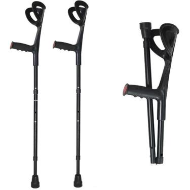 Imagem de Muletas Dobráveis Para Adultos, Muletas De Antebraço Leves De Alumínio, Muletas De Braço De Altura Ajustável, Adequadas Para Altura 140-190cm / 4 '' 5 '' - 6 '' 2 '', Black, 1 count