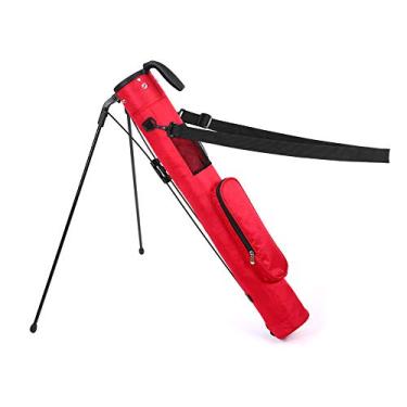 Imagem de Bolsa de golfe, bolsas leves para tacos de golfe com suporte e alça, bolsa de golfe Pitch and Putt, bolsas de golfe para motorista de 2 vias, (vermelho)