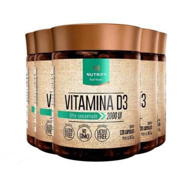 Imagem de Kit 5 Vitamina D3 2000 Ui Nutrify 120 Cápsulas