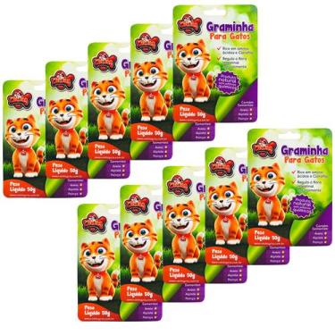 Imagem de Graminha Digestiva Para Gatos Cat & Dog Petshop 50Gr 10un - Cat Dog & 