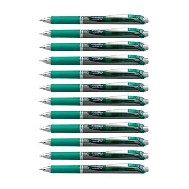Imagem de Caneta de gel líquido retrátil Pentel EnerGel RTX, linha média de 0,7 mm, Embalagem de 12, Verde, 1.0mm