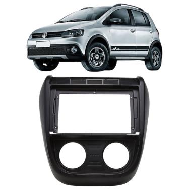 Imagem de Moldura 9 Polegadas Fox Crossfox Spacefox 2004 à 2010 Preta Painel Multimidia Som