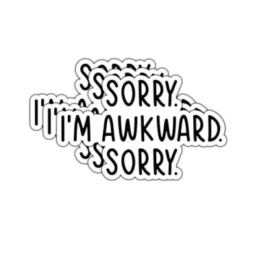 Imagem de (3 peças) Adesivo Sorry I'm Awkward Citações sarcásticas Engraçadas Frases Inspiradoras Decalque Vinil Adesivos de Presente para Tumbler Laptop Kindle Garrafas de Água Tablet Livros Telefone - Tamanho