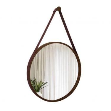Imagem de Espelho Decorativo Adnet Marrom Alça material sintético Café 50 cm Red