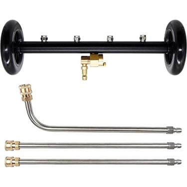 Imagem de YUET Lavadora De Alta Pressão 2 Em 1, Limpador De Chassis, Vassoura De Água, Limpador De Superfícies De 16", Acessório Para Lavadora De Alta Pressão Com 4 Bicos, 3 Hastes De Extensão E Acoplador De