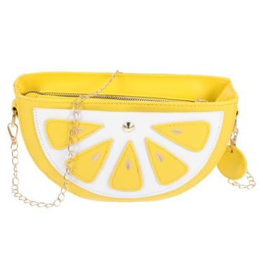 Imagem de Luxshiny Bolsa Transversal Amarela Limão, Bolsa de Ombro Em Pu Com Corrente Dourada, Pequena Bolsa Carteiro Feminina para Passeios