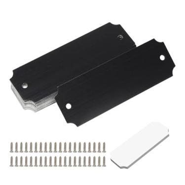 Imagem de Lxmxgk 20 placas de nome gravadas a laser, placas gravadas personalizadas, placa de metal sólido, placa de nome para mesa, placa de nome personalizada, placa de nome personalizada, espaços em branco