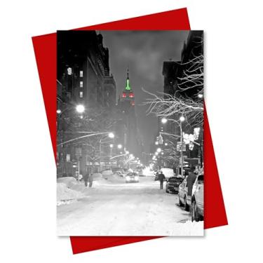 Imagem de ArtMalore Cartão comemorativo Empire State Building Christmas New York City Holiday - 12 x 18 cm, em branco dentro, cartolina premium, envelope ecológico, feito nos EUA