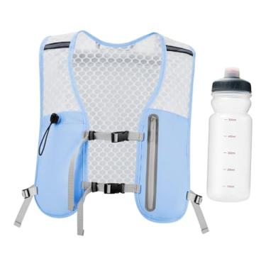 Imagem de Fenteer Colete de hidratação Mochila de corrida Equipamento de corrida para homens e mulheres Colete esportivo leve Bolsa esportiva para ciclismo Trilha, Azul
