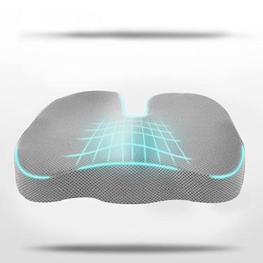 Imagem de Almofada para cadeira de escritório, espaço melhorado, multifuncional, espuma viscoelástica para sentar por muito tempo – almofada para alívio da dor nas costas, ciática, cóccix e cóccix – para