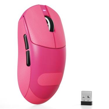 Imagem de ATTACK SHARK X8 SE Mouse Gamer Sem Fio Superleve 55g,BK52820 Tri-Mode BT/2.4G/Wired com Grip Tape,25000DPI,500mAh,Tamanho Grande,5 Botões Programáveis para Pc/Mac(Vermelho PRO)