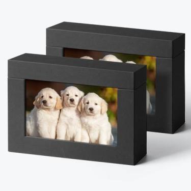 Imagem de Caixa de armazenamento de fotos Aiuonenian Black para fotos 5x7 (pacot