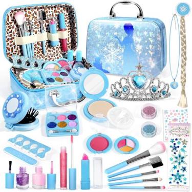 Imagem de Kit de maquiagem INNOCHEER Frozen para meninas de 3 a 12 anos com esto