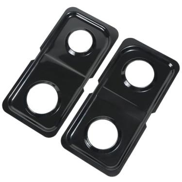 Imagem de Sukienka WB34K10009 Esquerda WB34K10009 Esquerda 40.3 cm × 20.3 cm Preto de Aço Inoxidável Substituição para Fogão a Gás GE Hotpoint Fogão Fogão a Gás Catch Pan Tigelas Gotejadoras Faixas Dupla Pacote