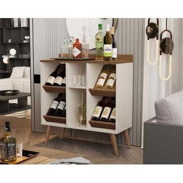 Imagem de Adega Petrus Plus Pés Palito Cor Off White / Freijó Comprar - Comprar 