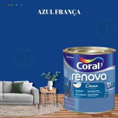 Imagem de Tinta Parede Azul Marinho Acrílica Fosca Renova 800ml - Coral, AZUL FR