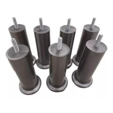 Imagem de Kit Pes Cinza Cama box 7 pes com 13 cm de altura e 7 Puxador de Gaveta