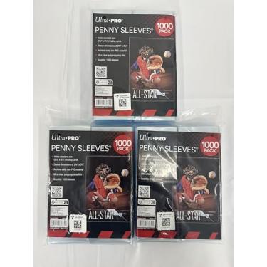Imagem de Ultra PRO Penny Sleeves, mangas transparentes para cartões colecionáveis, tamanho padrão 6 x 8 cm, pacote com 1000 unidades, pacote com 3