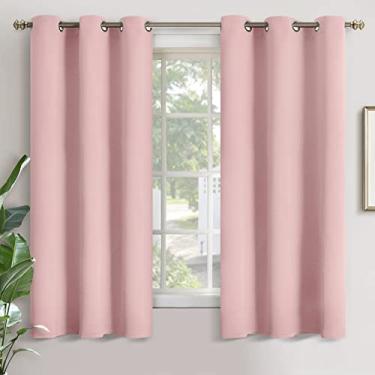 Imagem de YoungsTex Cortinas de escurecimento de quarto rosa bebê 168 cm de comprimento para quarto de crianças - Cortinas blackout com isolamento térmico com ilhós para quarto de bebê, 2 painéis, 106 x 168 cm