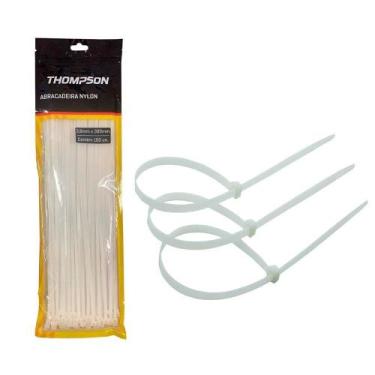 Imagem de Abraçadeira Nylon 300x3,6mm Branco - Embalagem com 100 unidades - Thom